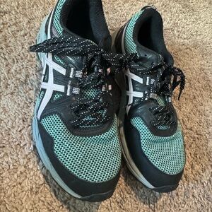 Asics Black and Teal Athletic Shoes